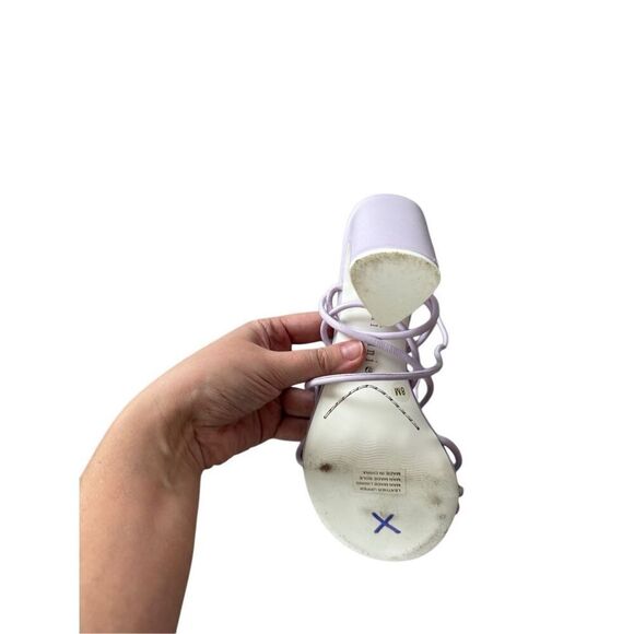 Gianni Bini Womens Lilac Leather Strappy Ankle Wrap Toe Loop Frayya Sandals Sz 8 - Picture 5 of 5